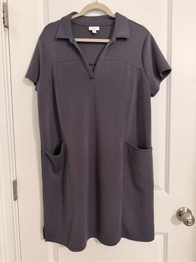 J. Jill Short Sleeve Swim Cover-Up in Slate Gray